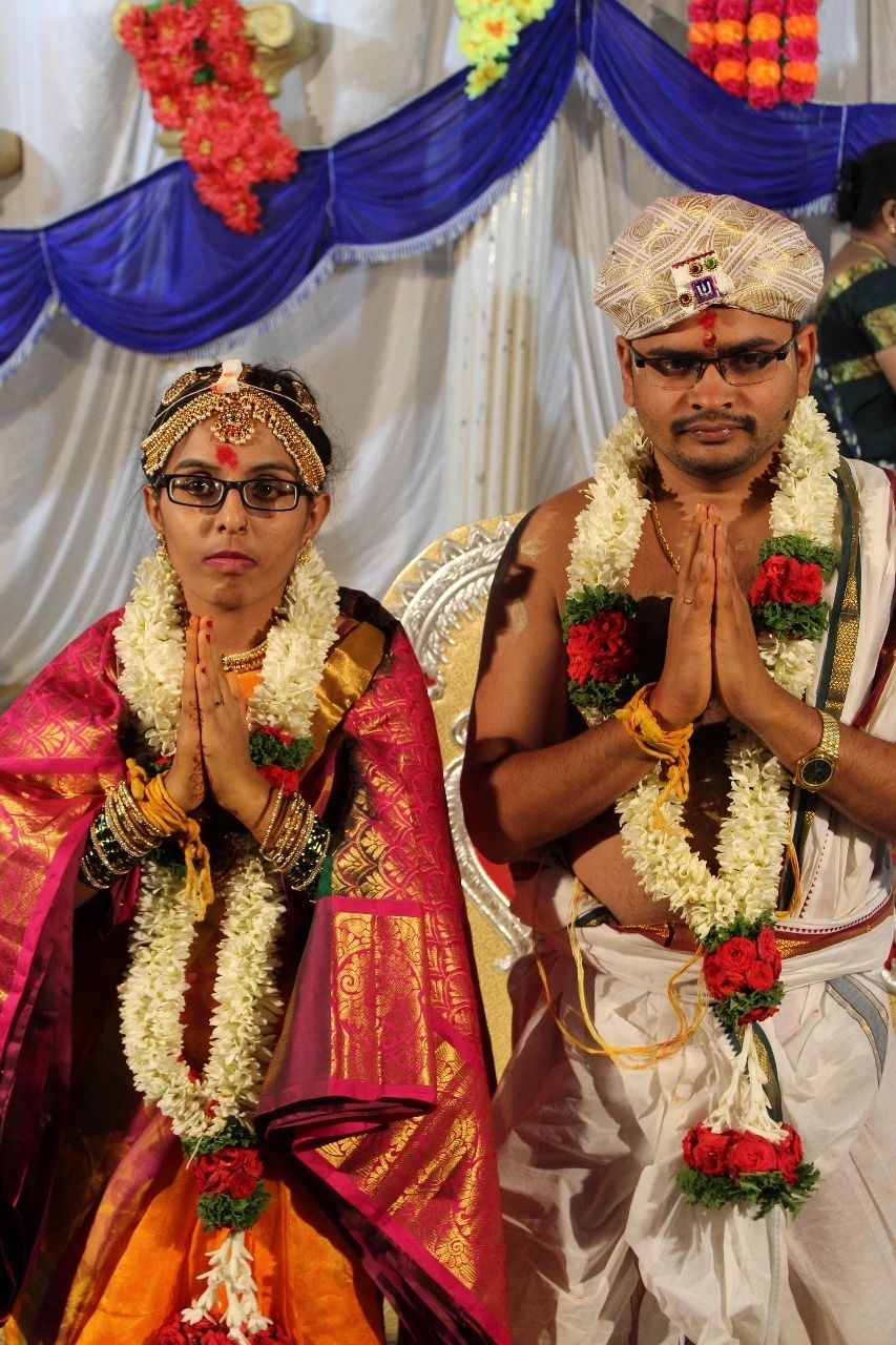 Shwetha Rao and Ashwath Narayanan in a wedding photo from the happily married gallery