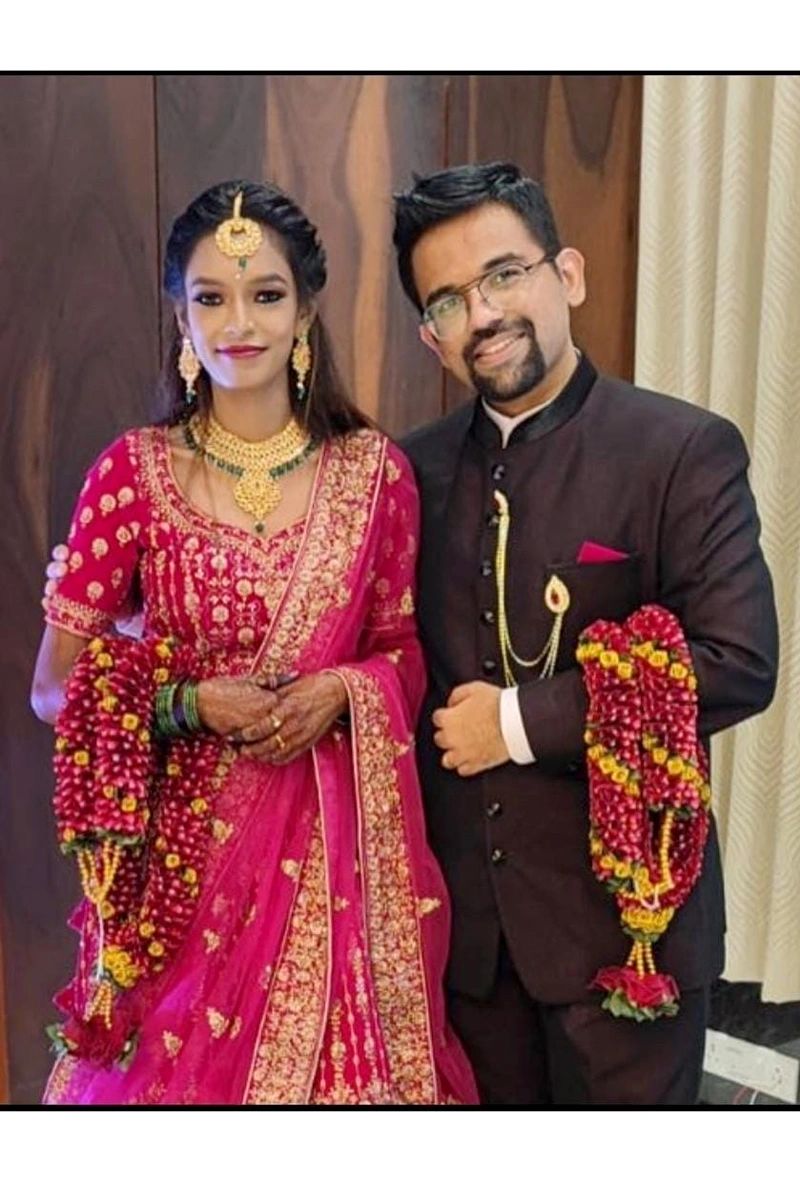 Sharad and Poornima in a wedding image from the happily married gallery